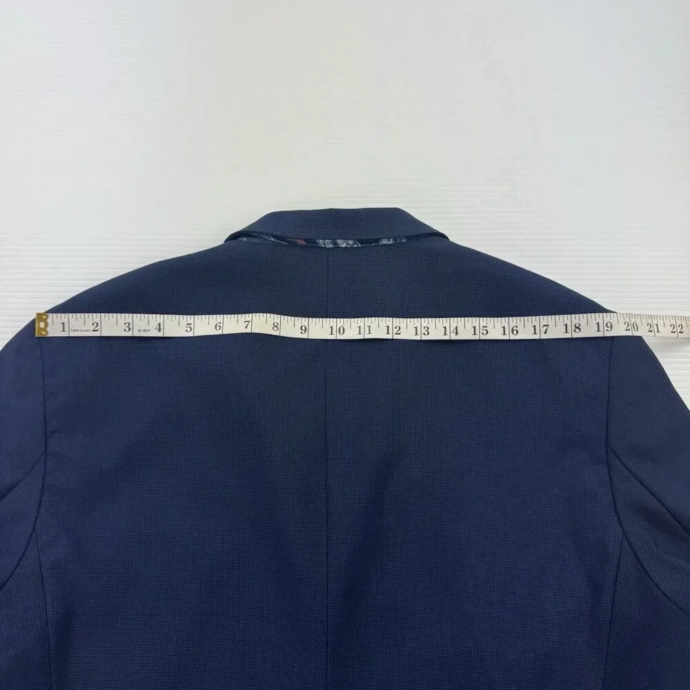 Tailorbyrd Collection Mens 46R Navy Blue Stretch Blazer Paisley Lining NWOT